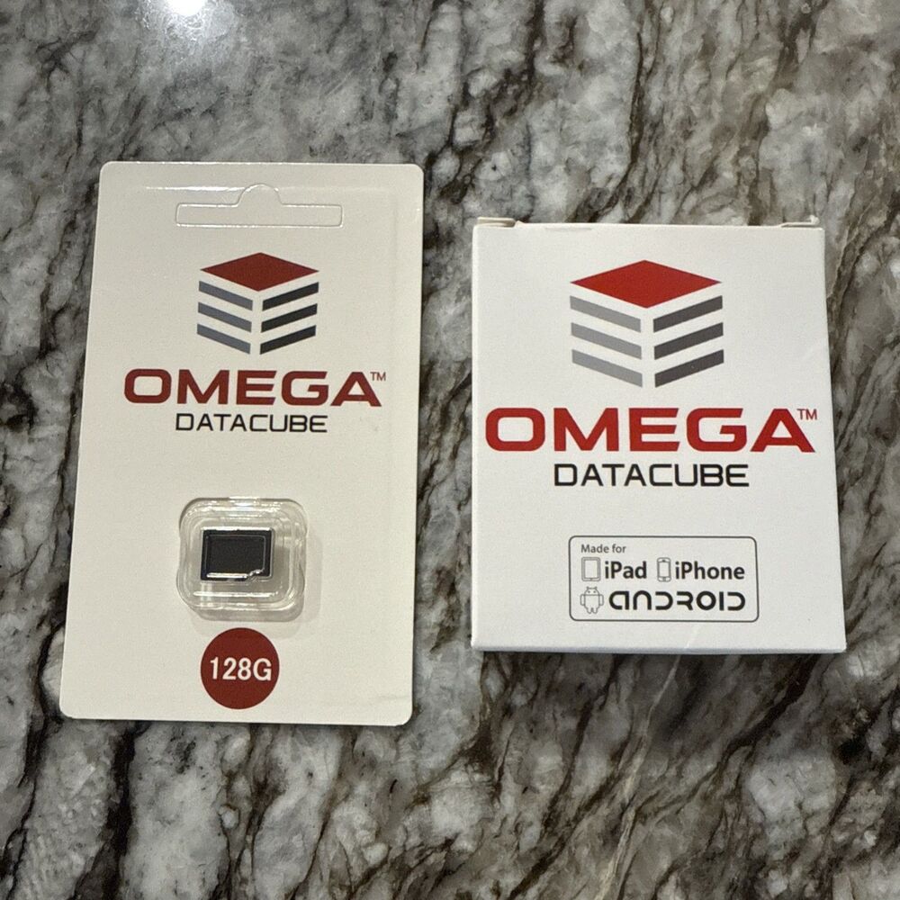 Omega Datacube Photo & Video Backup Device with 128GB Memory Card-NEW SEALED